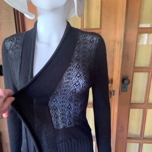 Lovely black knitted and lace sweater 🧥 jacket. Long Sleeves.  See through